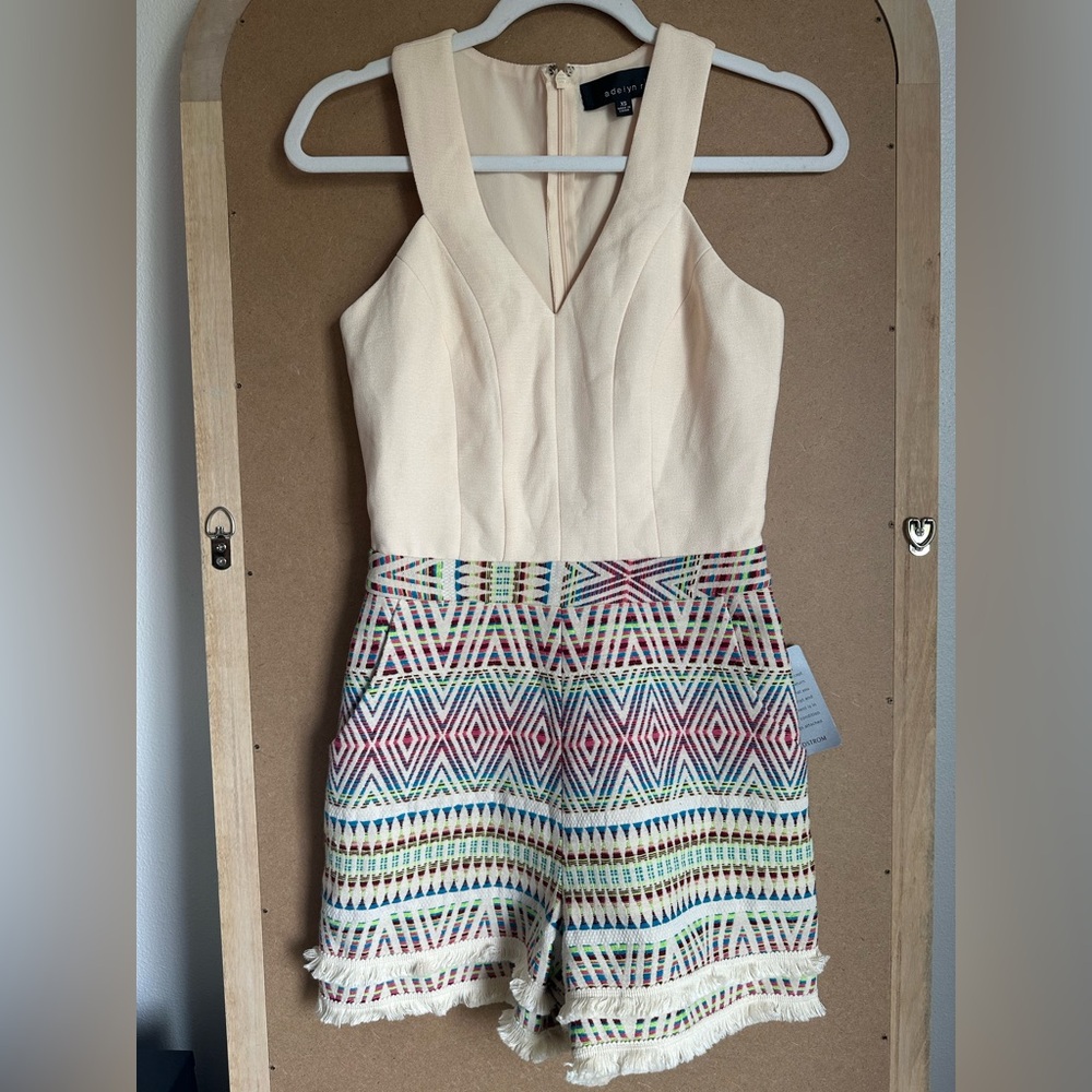 Adelyn Rae Cream Boho Romper NWT